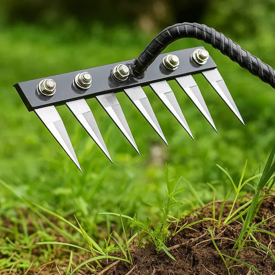 Steel Garden Rake for Weed Removal and Soil Maintenance