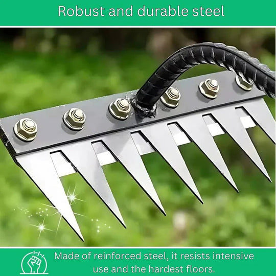 Steel Garden Rake for Weed Removal and Soil Maintenance