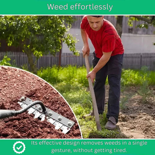 Steel Garden Rake for Weed Removal and Soil Maintenance