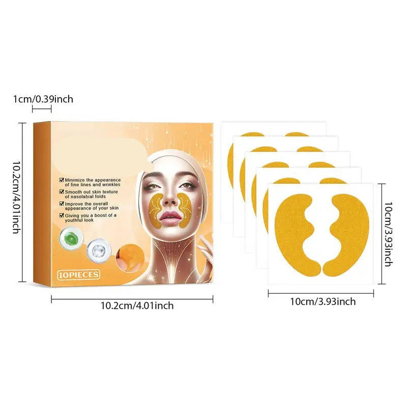 Moisturising Face Patches for Smile Lines and Forehead, 10 Pack