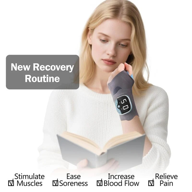 Heated Electric Hand Massage Device with 5 Function Modes and Adjustable Intensity