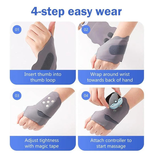 Heated Electric Hand Massage Device with 5 Function Modes and Adjustable Intensity