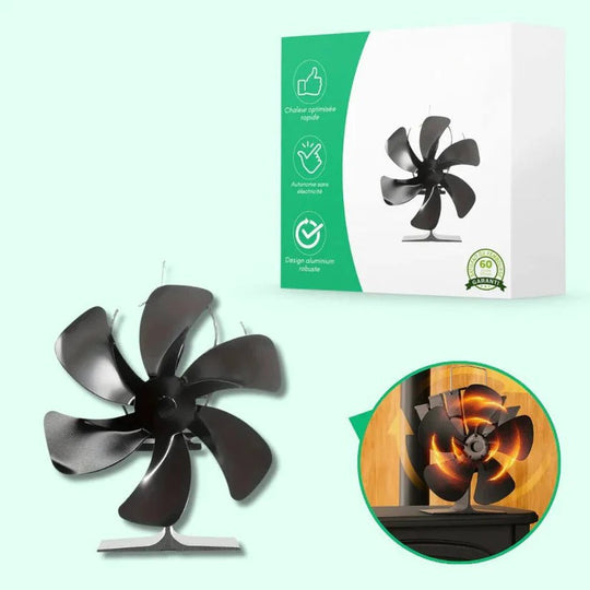 Silent Wood Stove Top Fan for Heat Distribution and Warm Air Circulation
