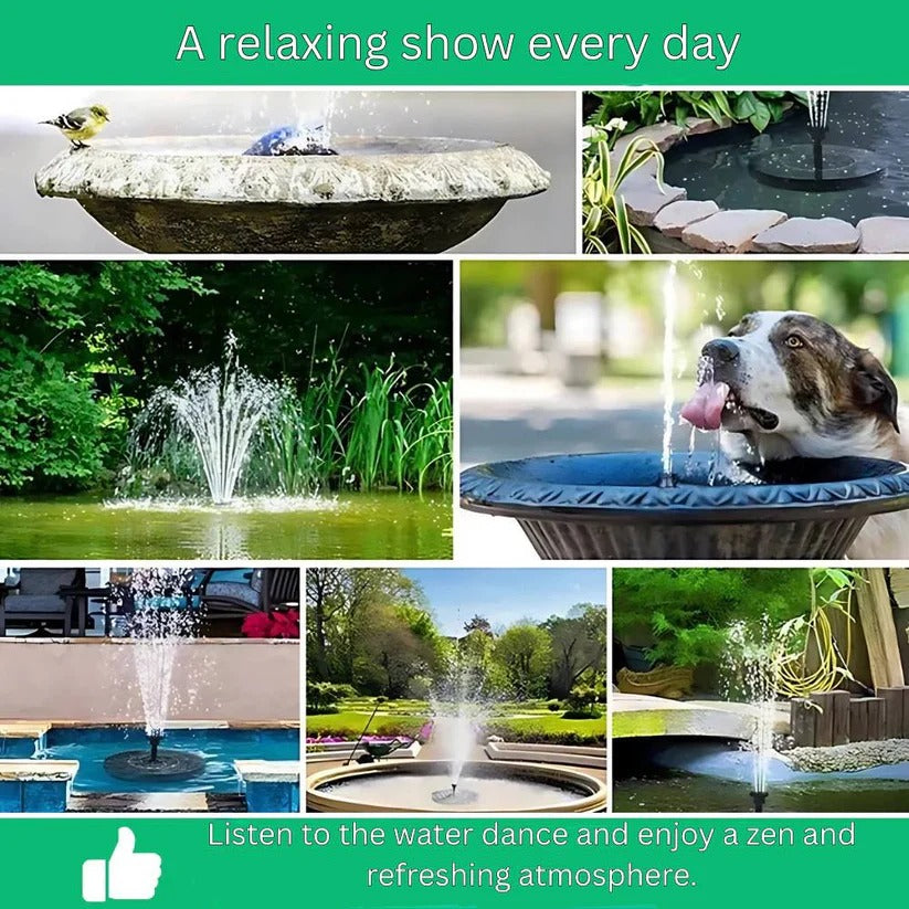 Solar Powered Mini Water Fountain for Garden and Outdoor Decoration