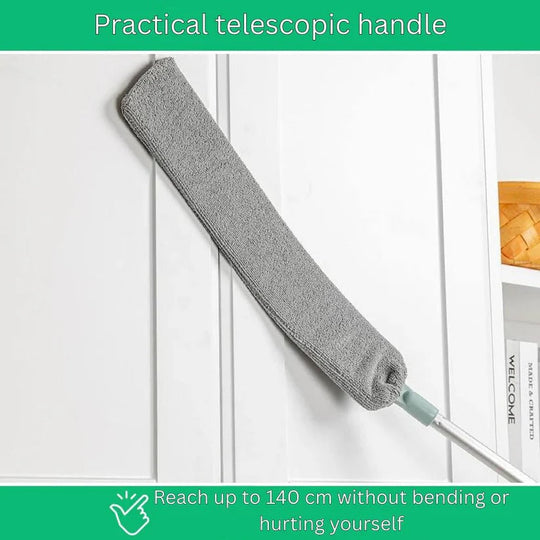 Adjustable Long Reach Flat Duster for High Surfaces and Tight Spaces
