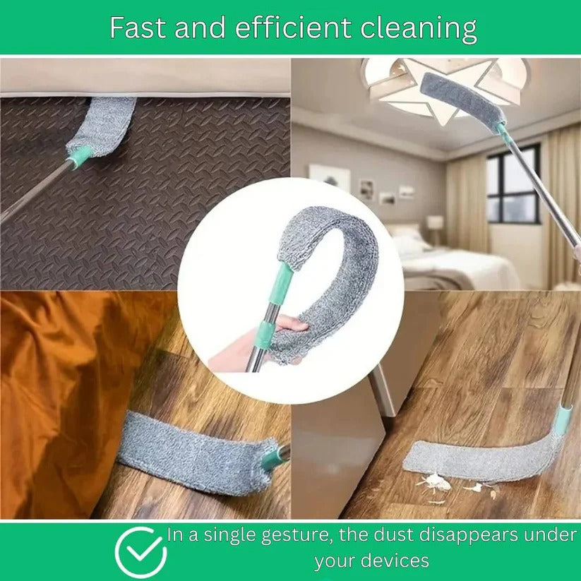 Adjustable Long Reach Flat Duster for High Surfaces and Tight Spaces