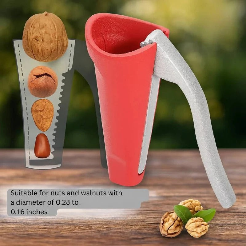 Zinc Alloy Lever Nutcracker for Walnuts, Almonds, and Hazelnuts with Easy Grip Handle