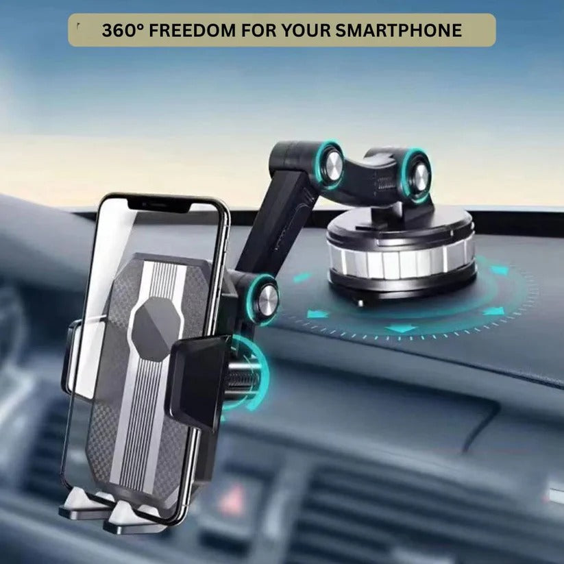 360 Degree Rotating Car Phone Holder with Suction Cup Base