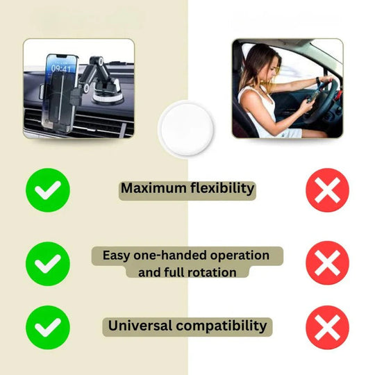360 Degree Rotating Car Phone Holder with Suction Cup Base