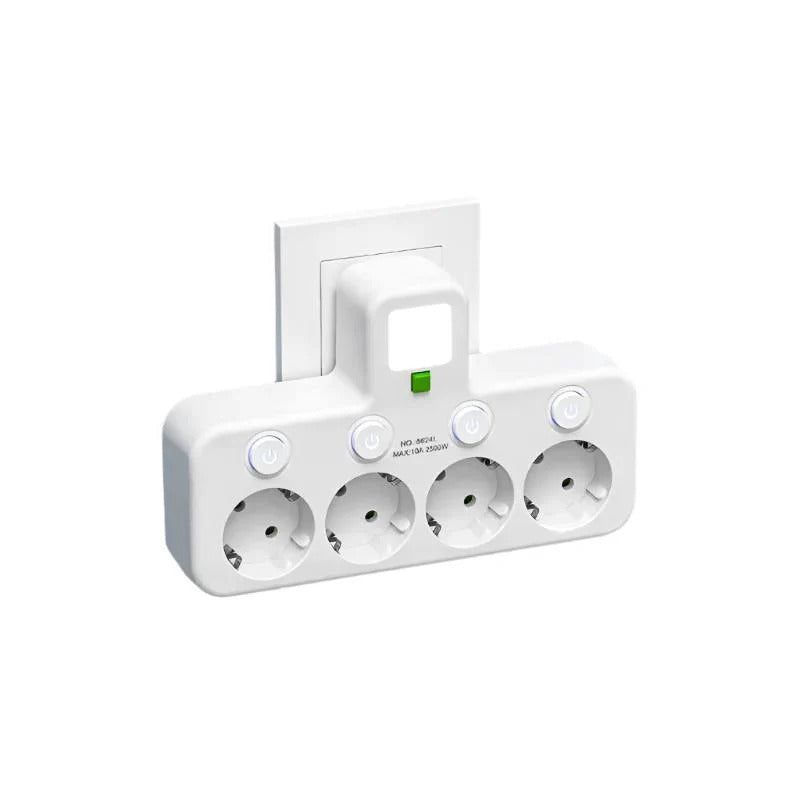 Multi-Outlet Power Strip with USB and USB-C Ports and 2500W Surge Protection Support