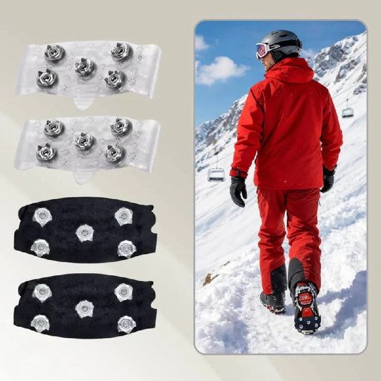 Slip-Resistant Ice Traction Cleats with Steel Spikes for Winter Walking