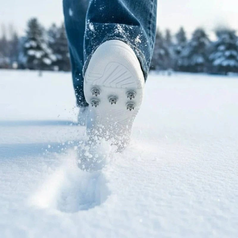 Slip-Resistant Ice Traction Cleats with Steel Spikes for Winter Walking