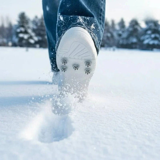 Slip-Resistant Ice Traction Cleats with Steel Spikes for Winter Walking