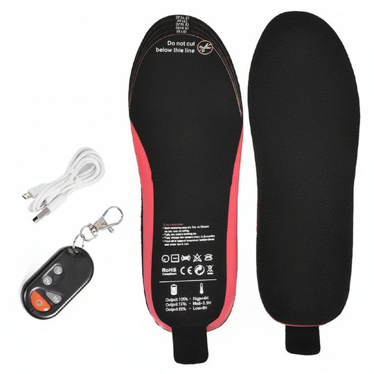 Unisex Battery-Powered Heated Foot Insoles with Adjustable Heat Settings and Trim-to-Fit Design