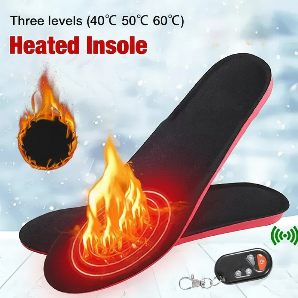 Unisex Battery-Powered Heated Foot Insoles with Adjustable Heat Settings and Trim-to-Fit Design