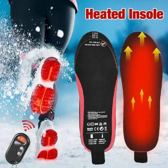 Unisex Battery-Powered Heated Foot Insoles with Adjustable Heat Settings and Trim-to-Fit Design