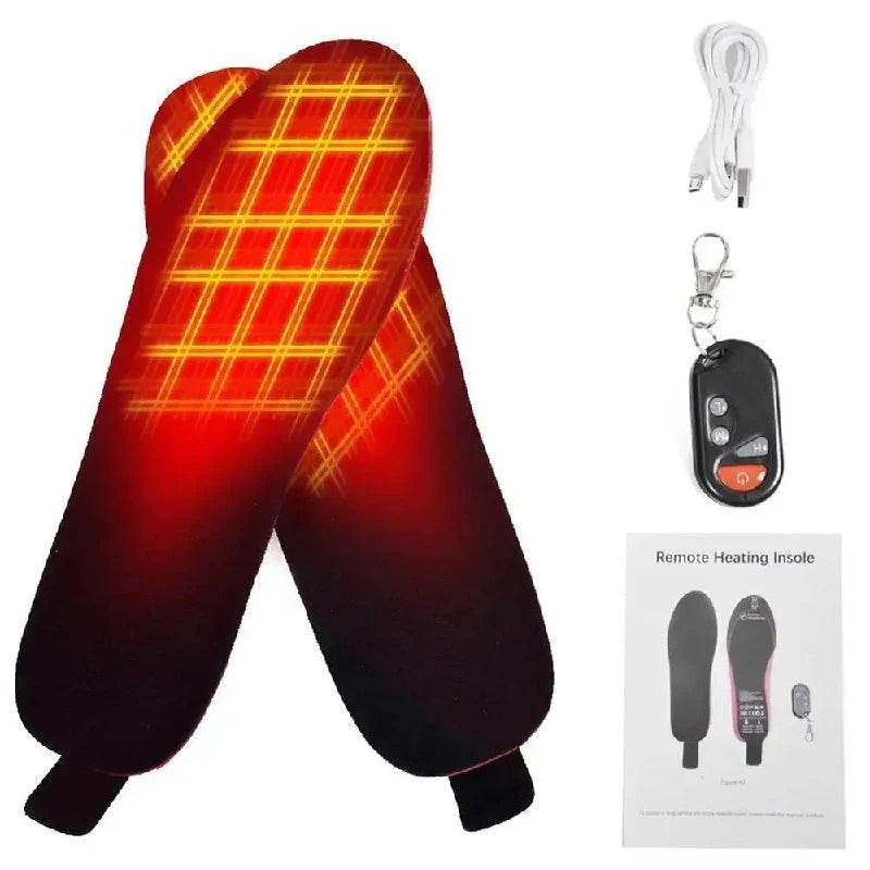 Unisex Battery-Powered Heated Foot Insoles with Adjustable Heat Settings and Trim-to-Fit Design