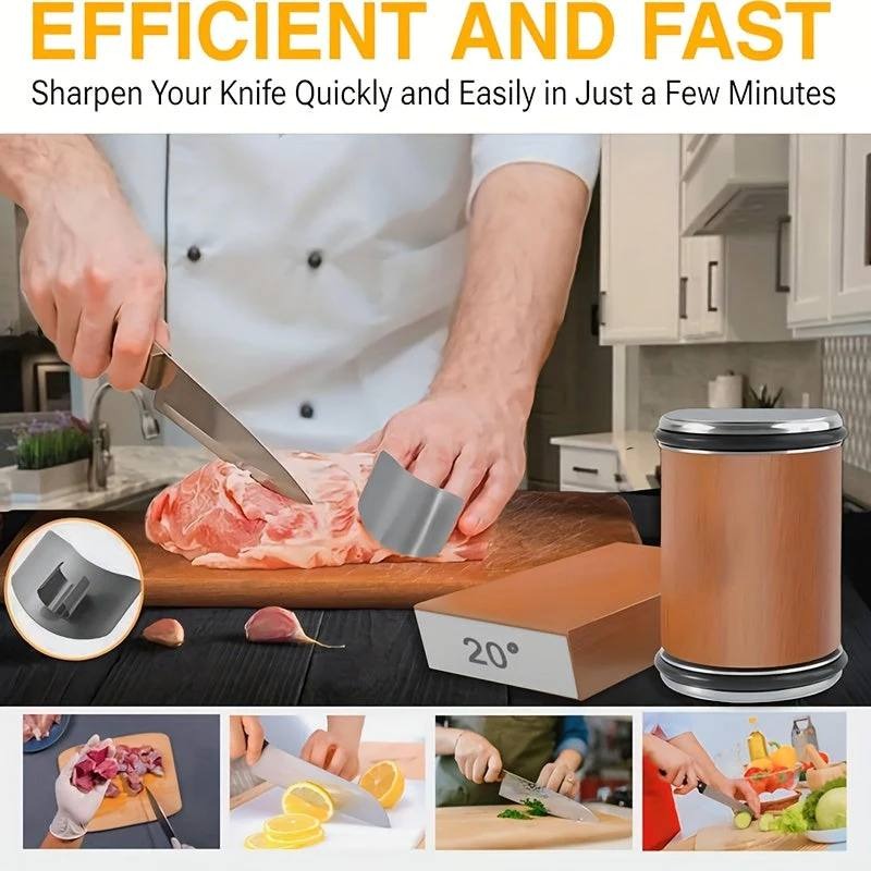 Dual Angle Diamond Knife Sharpening Stone Set with 15 and 20 Degree Magnetic Holder