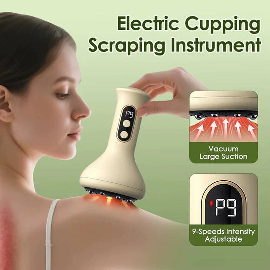 Electric Vacuum Cupping Massage Device with Heat and LED Display
