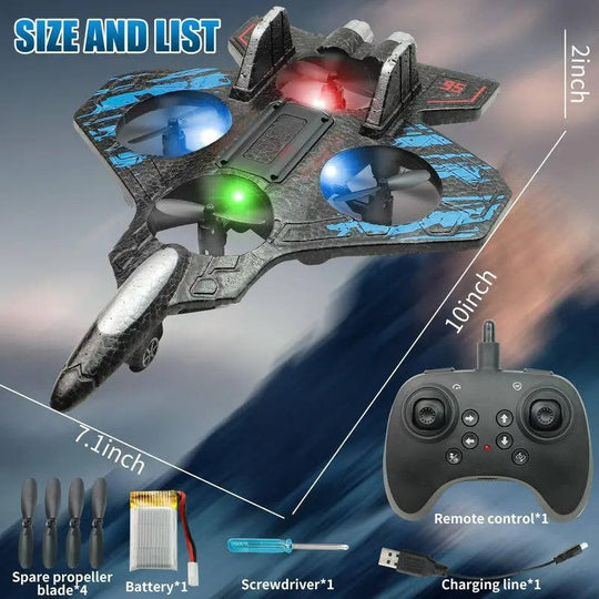 RC Stunt Airplane Toy with 360 Degree Flips and LED Lights for Kids