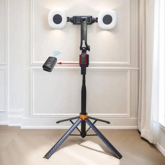 Smart Auto Tracking Phone Holder Tripod with Dual Fill Lights for Live Streaming and Vlogging