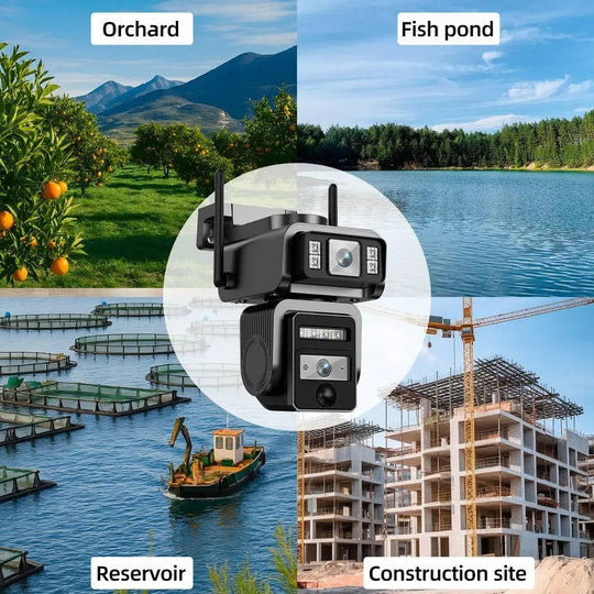 Solar Powered Wireless Security Camera with Auto Tracking, Dual Lens and Two Way Audio