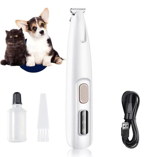 Cordless Pet Grooming Trimmer with LED Light and Ceramic Blade