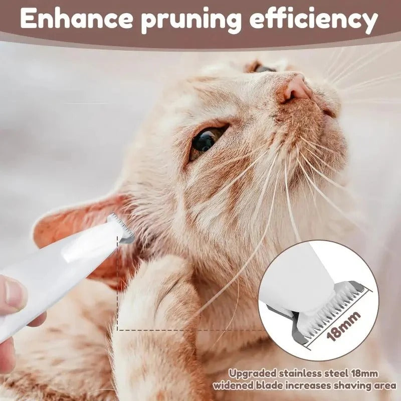 Cordless Pet Grooming Trimmer with LED Light and Ceramic Blade