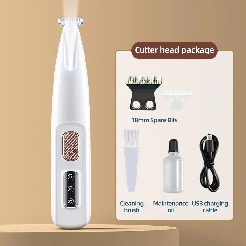 Cordless Pet Grooming Trimmer with LED Light and Ceramic Blade