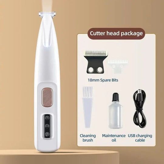 Cordless Pet Grooming Trimmer with LED Light and Ceramic Blade