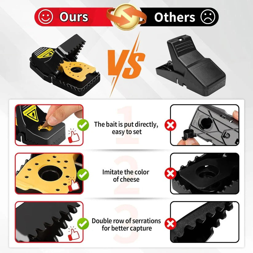 Reusable Snap Mouse Trap 4 Pack with No Touch Release