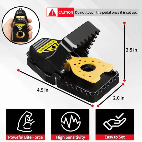Reusable Snap Mouse Trap 4 Pack with No Touch Release