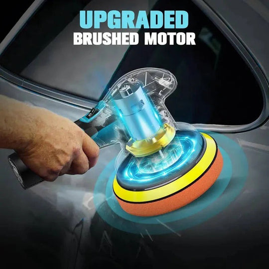 Cordless Dual Action Car Polisher with 6 Variable Speeds and 9mm Orbit, 6 Inch Pad