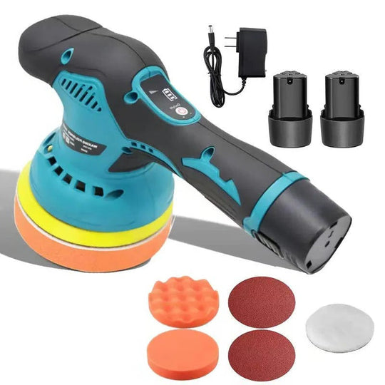 Cordless Dual Action Car Polisher with 6 Variable Speeds and 9mm Orbit, 6 Inch Pad