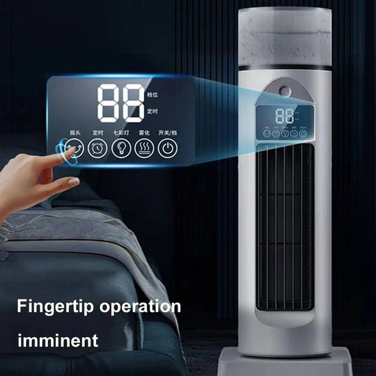 Bladeless Portable Air Cooler Tower Fan with Water Tank and Smart Remote, 6 Speed Settings