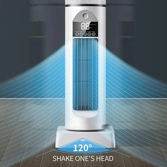 Bladeless Portable Air Cooler Tower Fan with Water Tank and Smart Remote, 6 Speed Settings