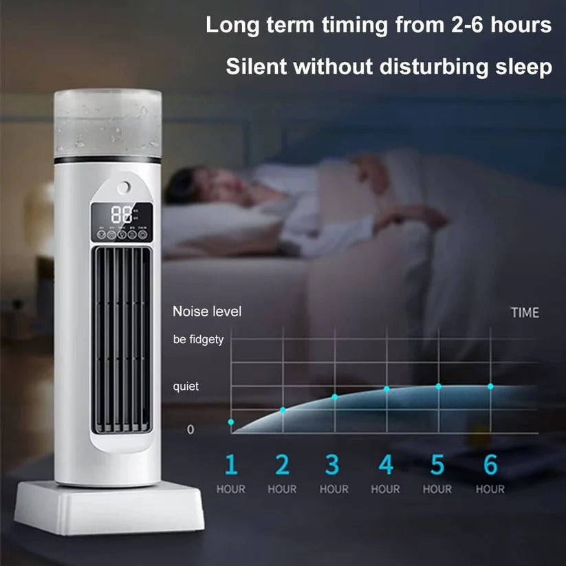 Bladeless Portable Air Cooler Tower Fan with Water Tank and Smart Remote, 6 Speed Settings
