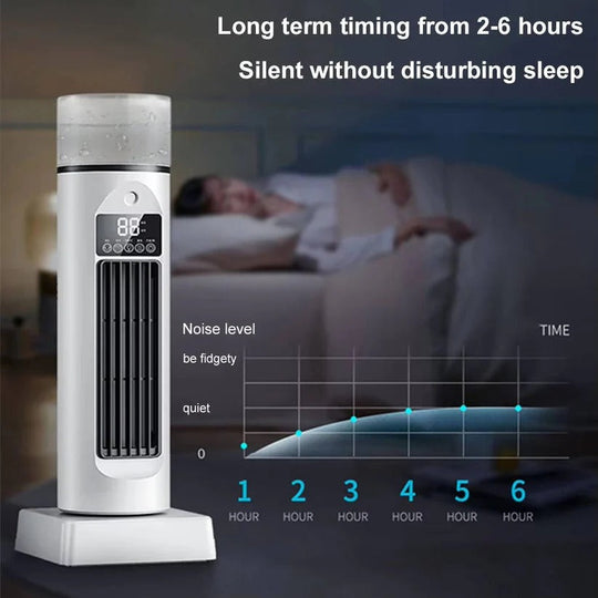 Bladeless Portable Air Cooler Tower Fan with Water Tank and Smart Remote, 6 Speed Settings