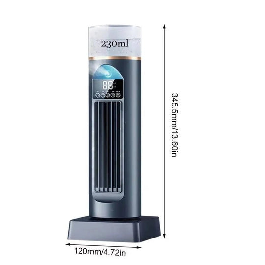 Bladeless Portable Air Cooler Tower Fan with Water Tank and Smart Remote, 6 Speed Settings