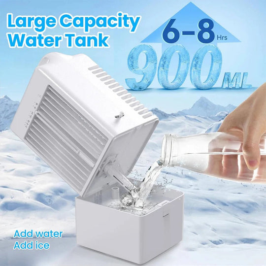 Mini USB Desktop Air Cooling Fan with Ambient Light, 4 Speed Settings and Timer