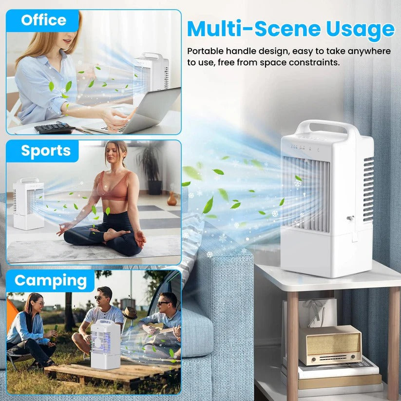 Mini USB Desktop Air Cooling Fan with Ambient Light, 4 Speed Settings and Timer