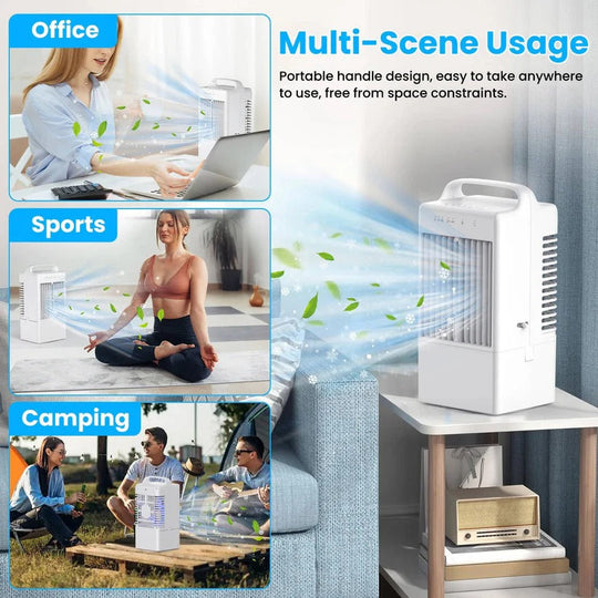 Mini USB Desktop Air Cooling Fan with Ambient Light, 4 Speed Settings and Timer