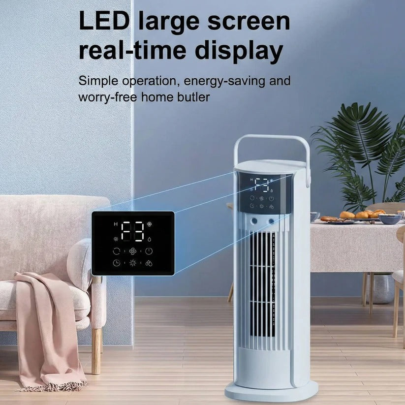 Freestanding Portable Air Cooler Fan with Mist and Digital Display for Indoor Use