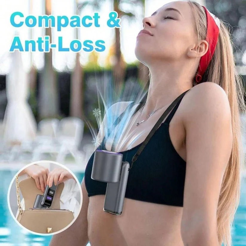 3 in 1 Rechargeable Handheld Fan with Built-In Flashlight and LED Battery Display