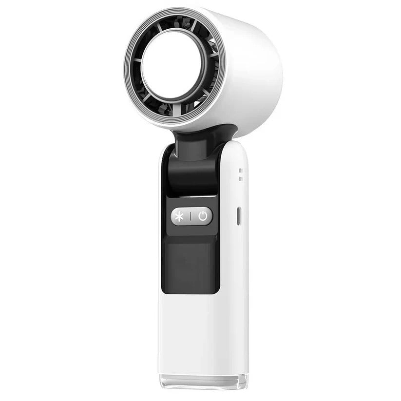 3 in 1 Rechargeable Handheld Fan with Built-In Flashlight and LED Battery Display