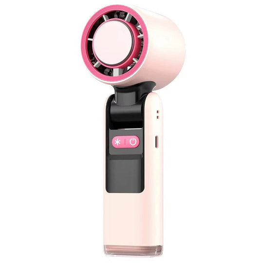 3 in 1 Rechargeable Handheld Fan with Built-In Flashlight and LED Battery Display