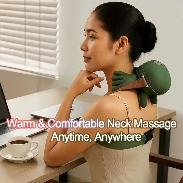 Wireless Neck and Shoulder Massager with Adjustable Kneading Settings