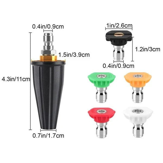 360 Degree Turbo Nozzle for Pressure Washer with Brass Body Tips