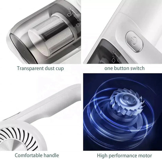 Handheld Bed Vacuum Cleaner with UV Light and Cordless Operation