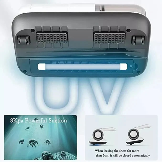 Handheld Bed Vacuum Cleaner with UV Light and Cordless Operation